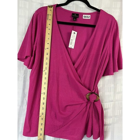 Worthington Pink Shirt Bell Sleeve Pullover Top Women's Size L - Picture 2 of 9